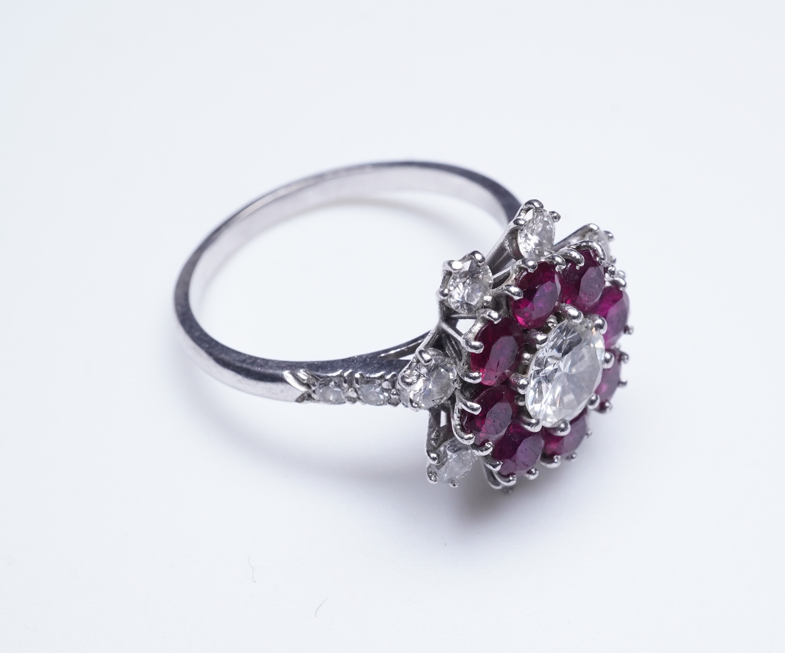 A ruby and diamond ring